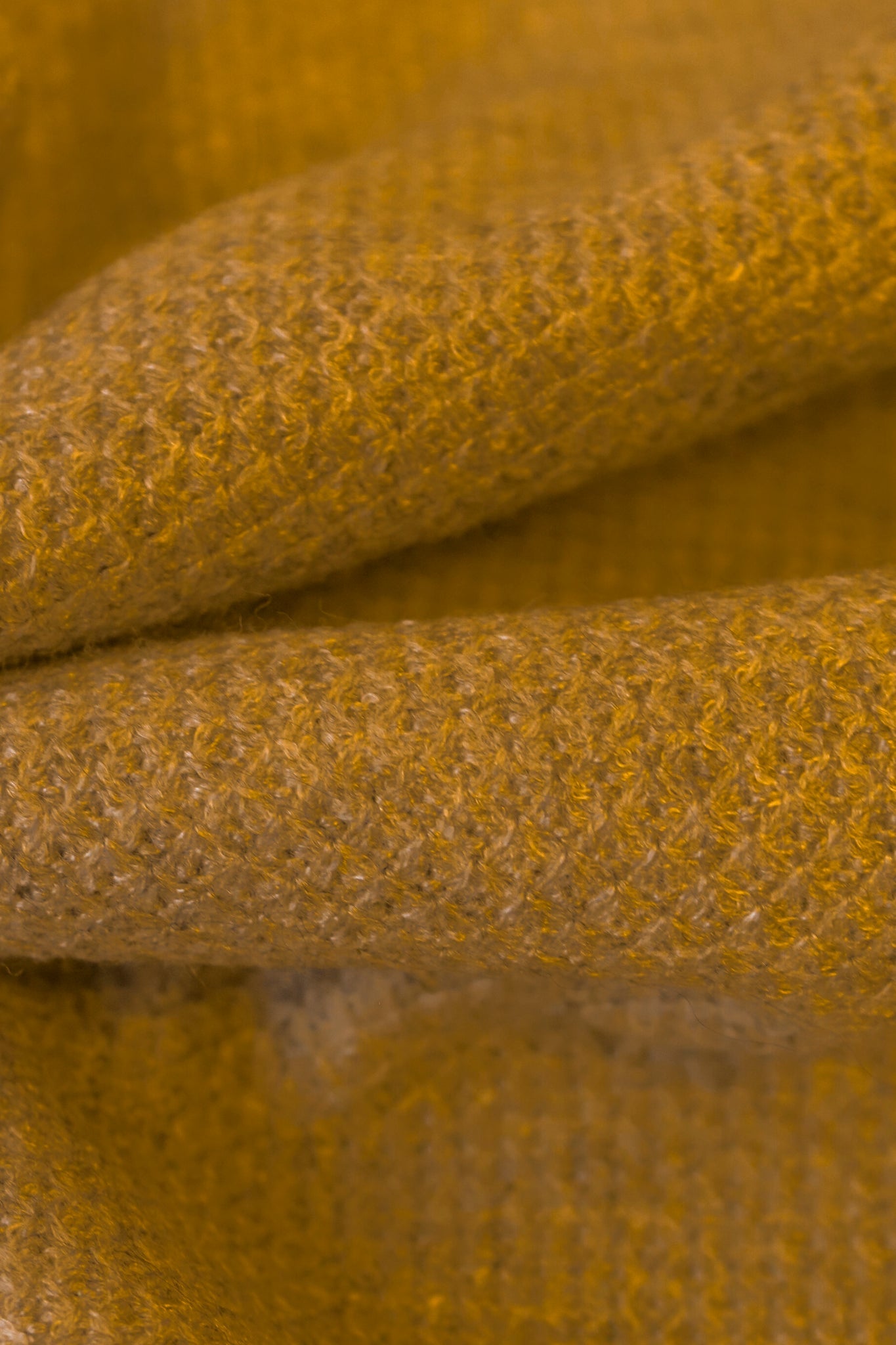 Thermal; Mustard Yellow, "Cashmere" Thermal Knit Fabric. (PRE - ORDER) - Boho Fabrics - Waffle Knits