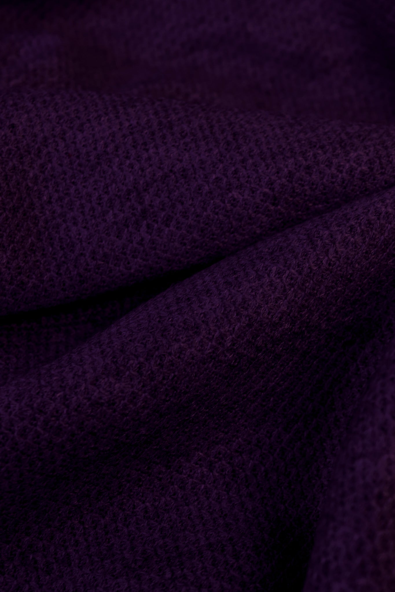 Thermal; Plum Purple, "Cashmere" Thermal Knit Fabric. (PRE - ORDER) - Boho Fabrics - Waffle Knits