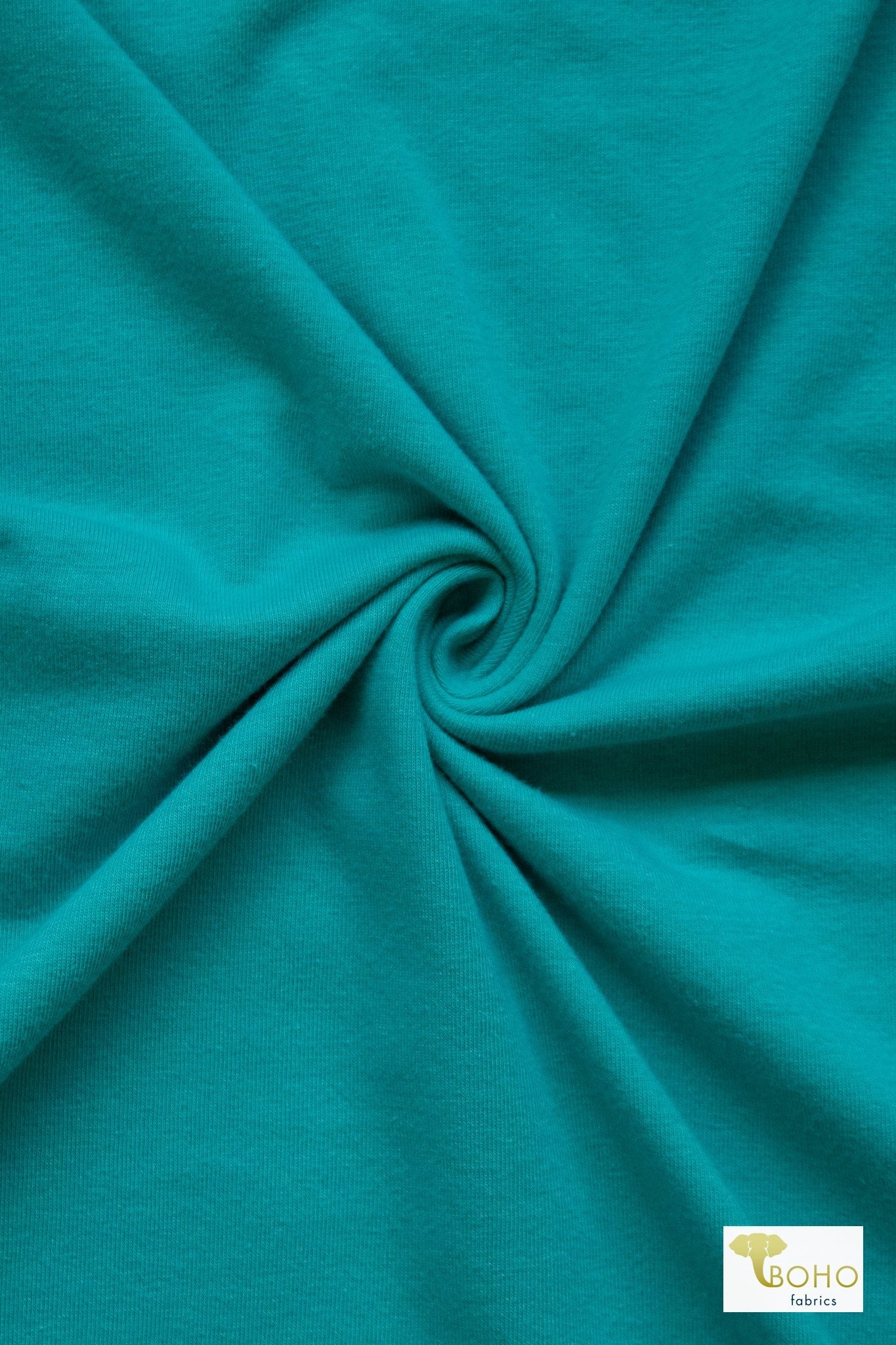 Turquoise, Cotton Spandex Knit Fabric - Boho Fabrics - Cotton Spandex Solid Fabric