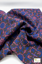 Twilight Medallion, Blue Colorway. Double Knit Fabric (Jersey & Felted) - Boho Fabrics - Novelty Knit