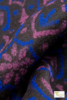 Twilight Medallion, Blue Colorway. Double Knit Fabric (Jersey & Felted) - Boho Fabrics - Novelty Knit