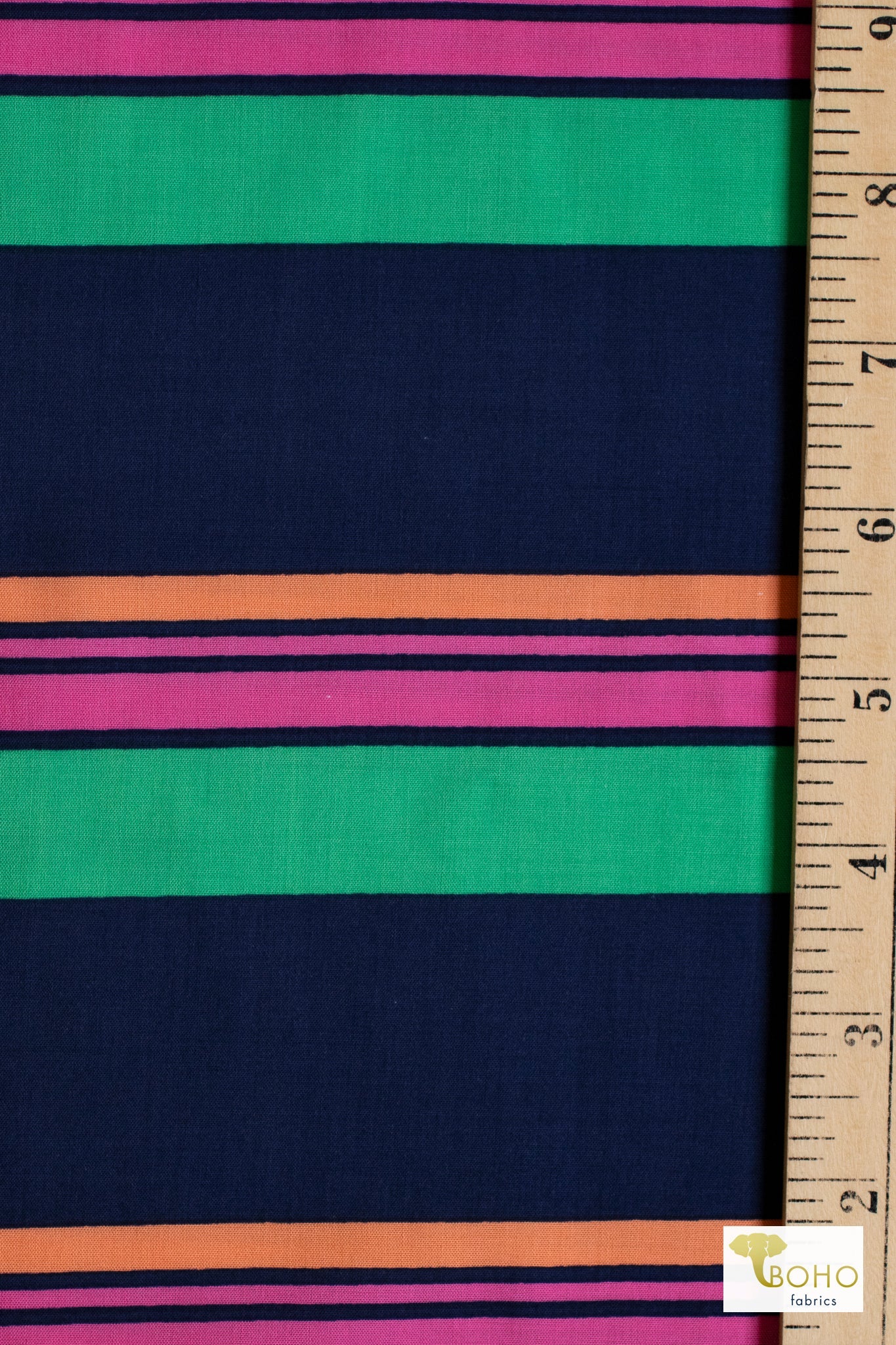 Watermelon Stripes, Rayon Challis Fabric - Boho Fabrics - Challis, Woven