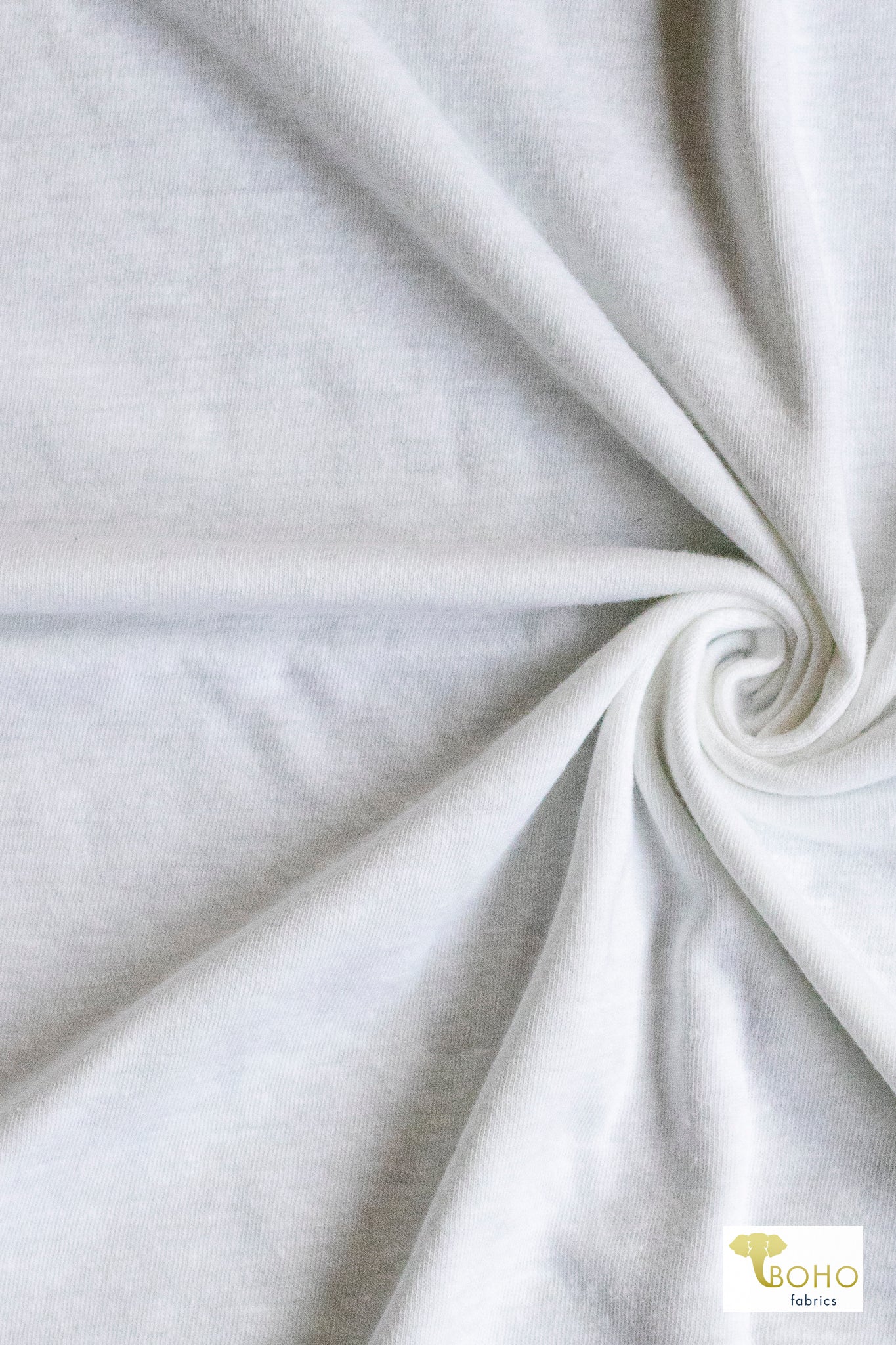 White, Jersey Knit Fabric - Boho Fabrics - Jersey Solid, Knit Fabric