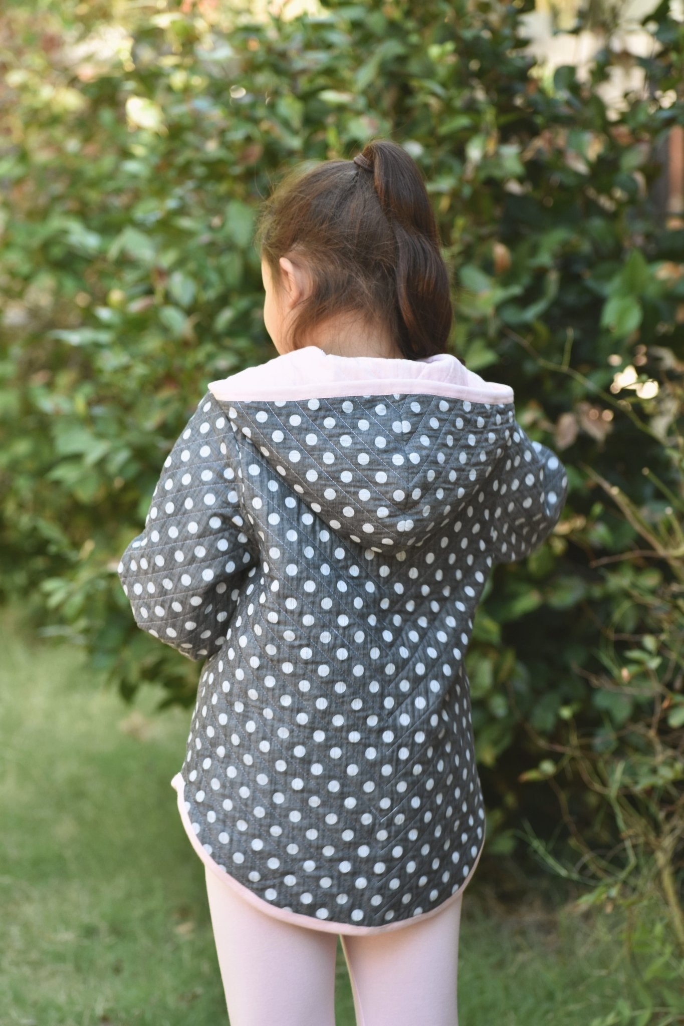 White Polka Dots on Black, Cotton Chambray Woven - Boho Fabrics - Chambray, Woven