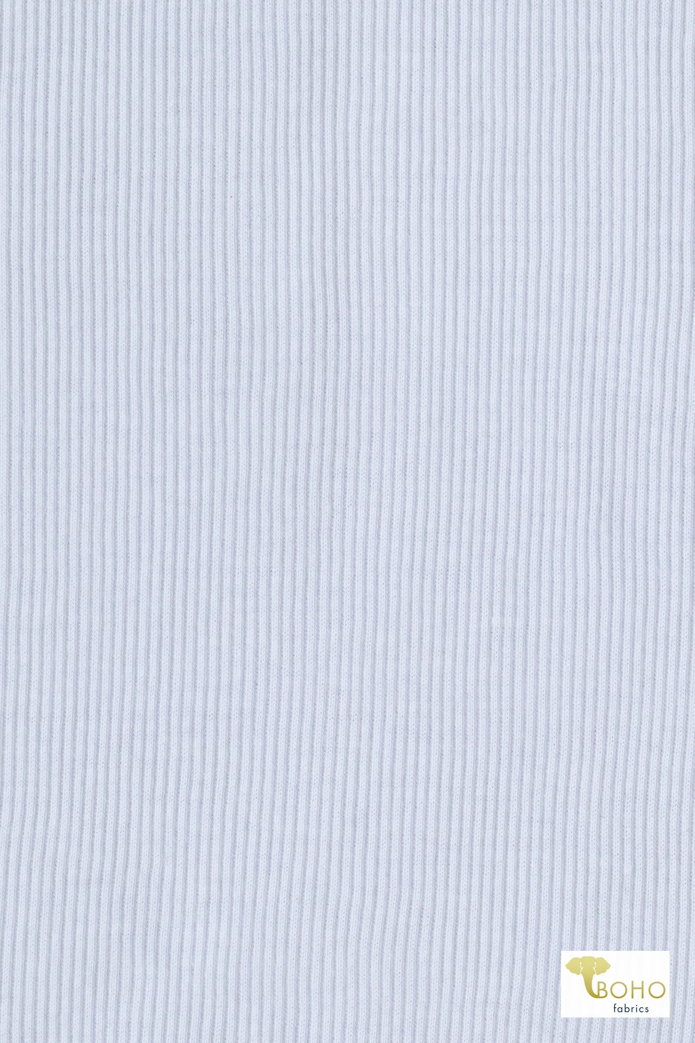 White Rib, Knit Fabric - Boho Fabrics - Rib Solid, Knit Fabric