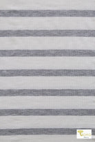 Wide Gray Stripes , Rayon Spandex Knit Fabric - Boho Fabrics - Rayon Jersey Prints, Knit Fabric